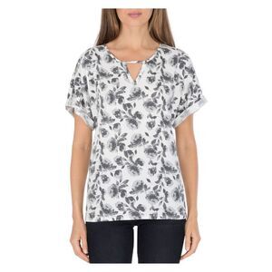 B COLLECTION Womens Stretch Keyhole Top